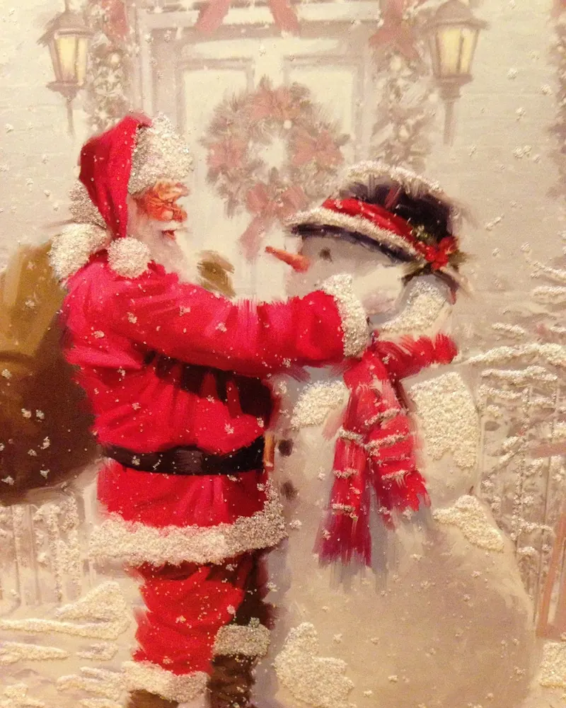 Santa christmas snowman