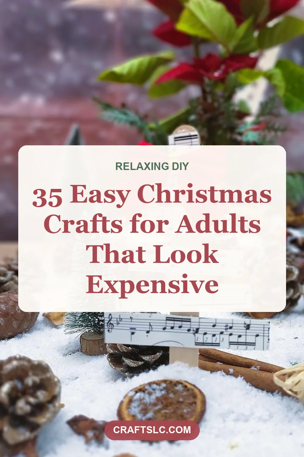 Easy Christmas crafts for adults that look expensive, pin with title text