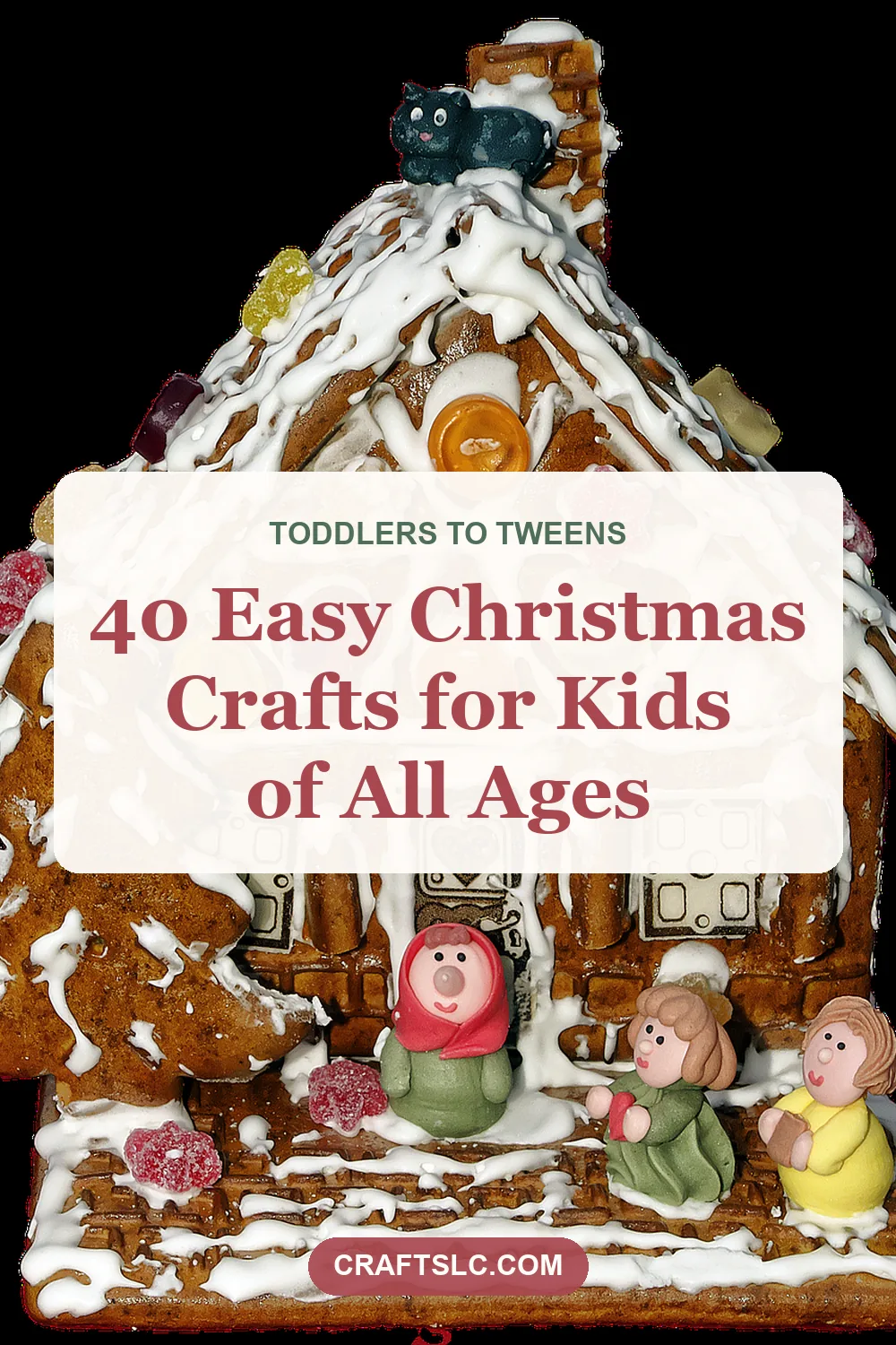 Easy Christmas crafts for kids of all ages, pin with title text