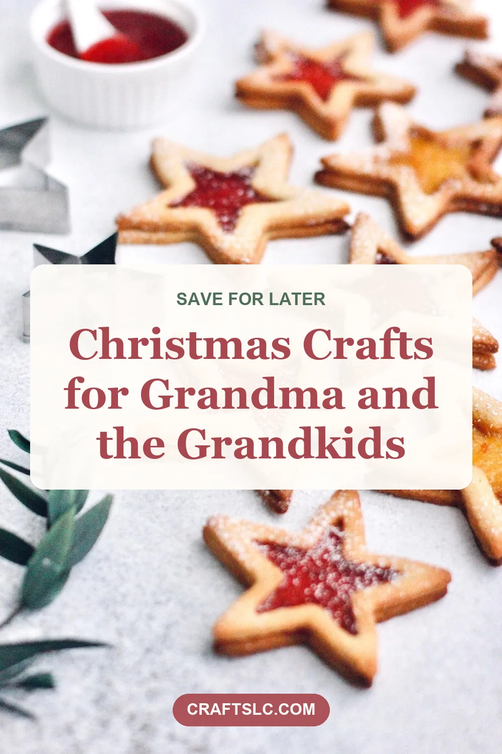 Christmas crafts for grandma and the grandkids, pin with title text
