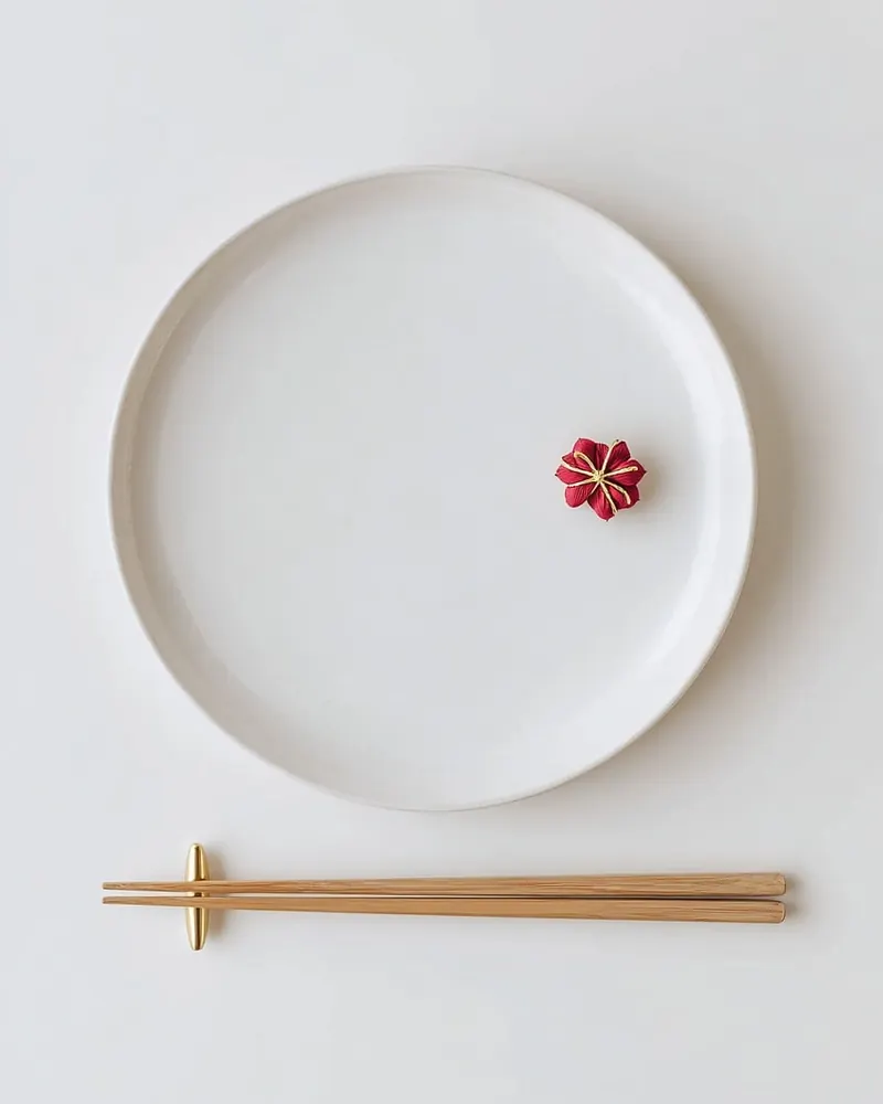 Japanese new year minimal white plate
