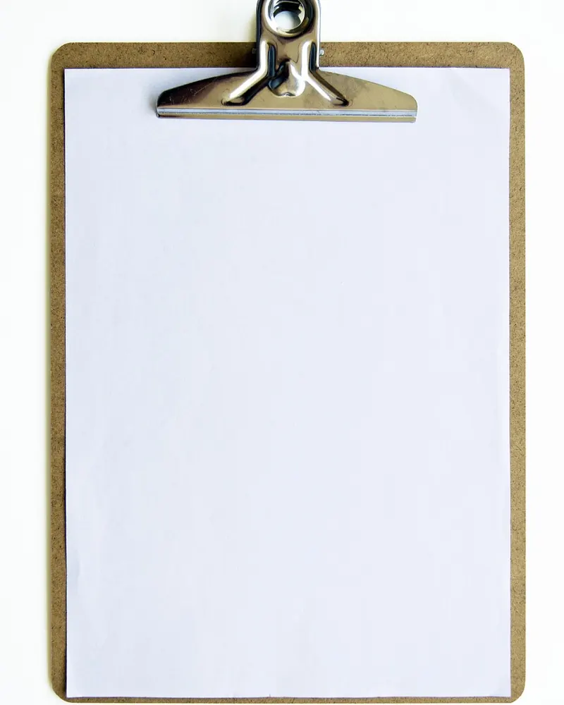 Clipboard document paper
