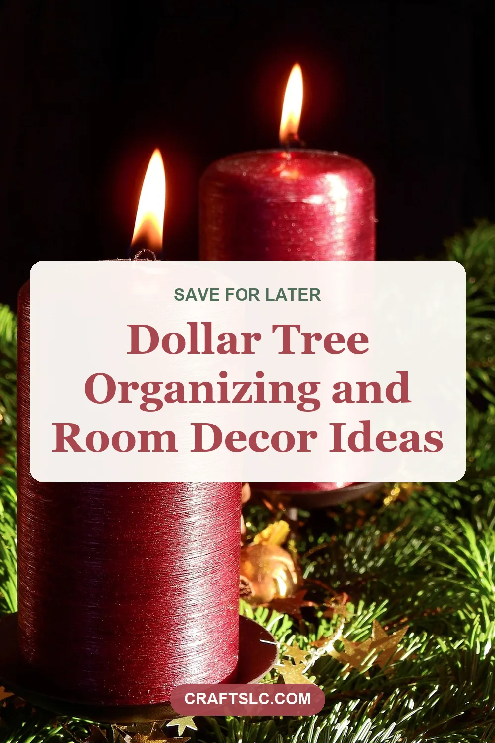 Dollar Tree organizing and room decor ideas, pin with title text