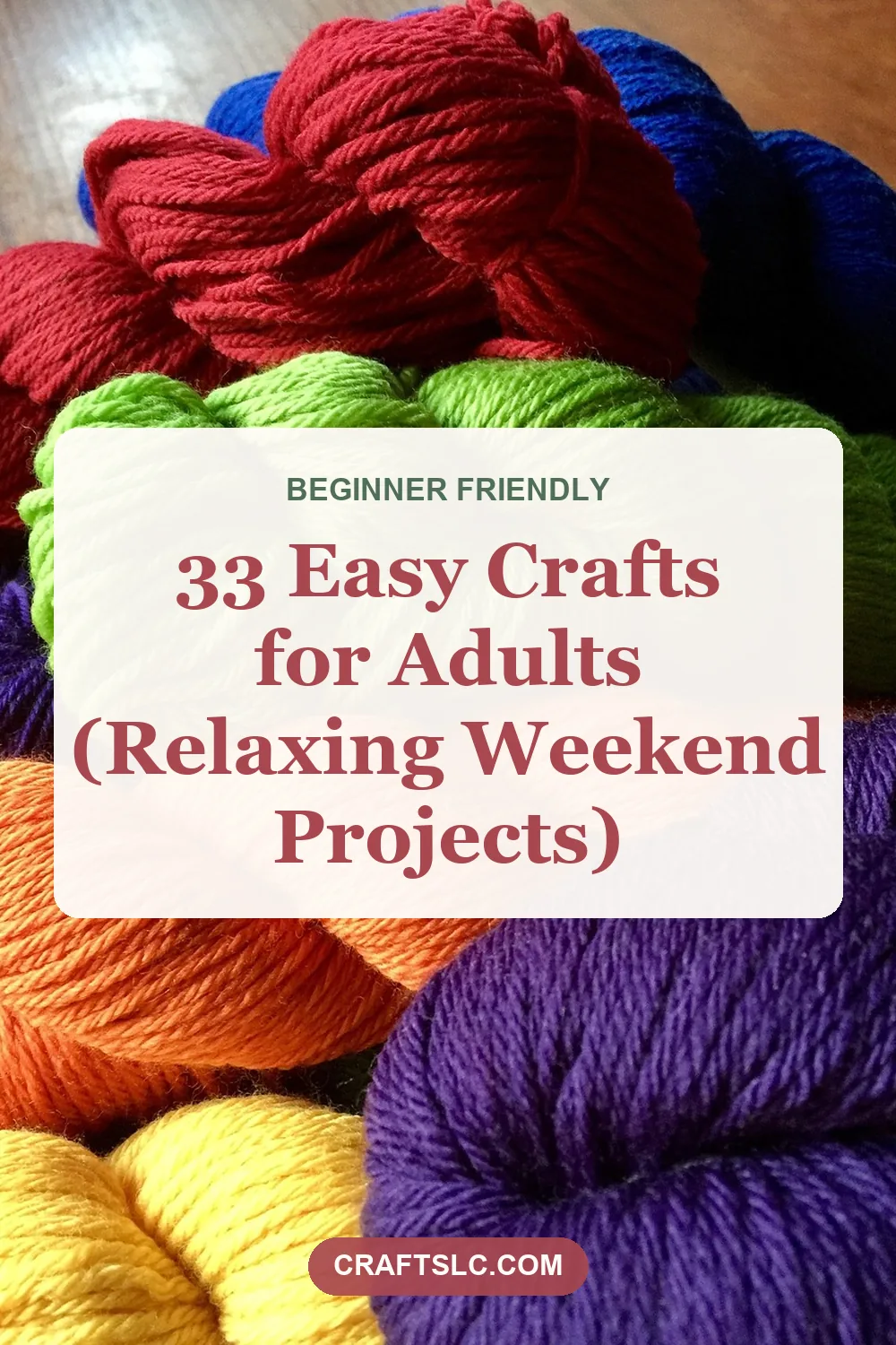 Easy crafts for adults, relaxing weekend projects, pin with title text