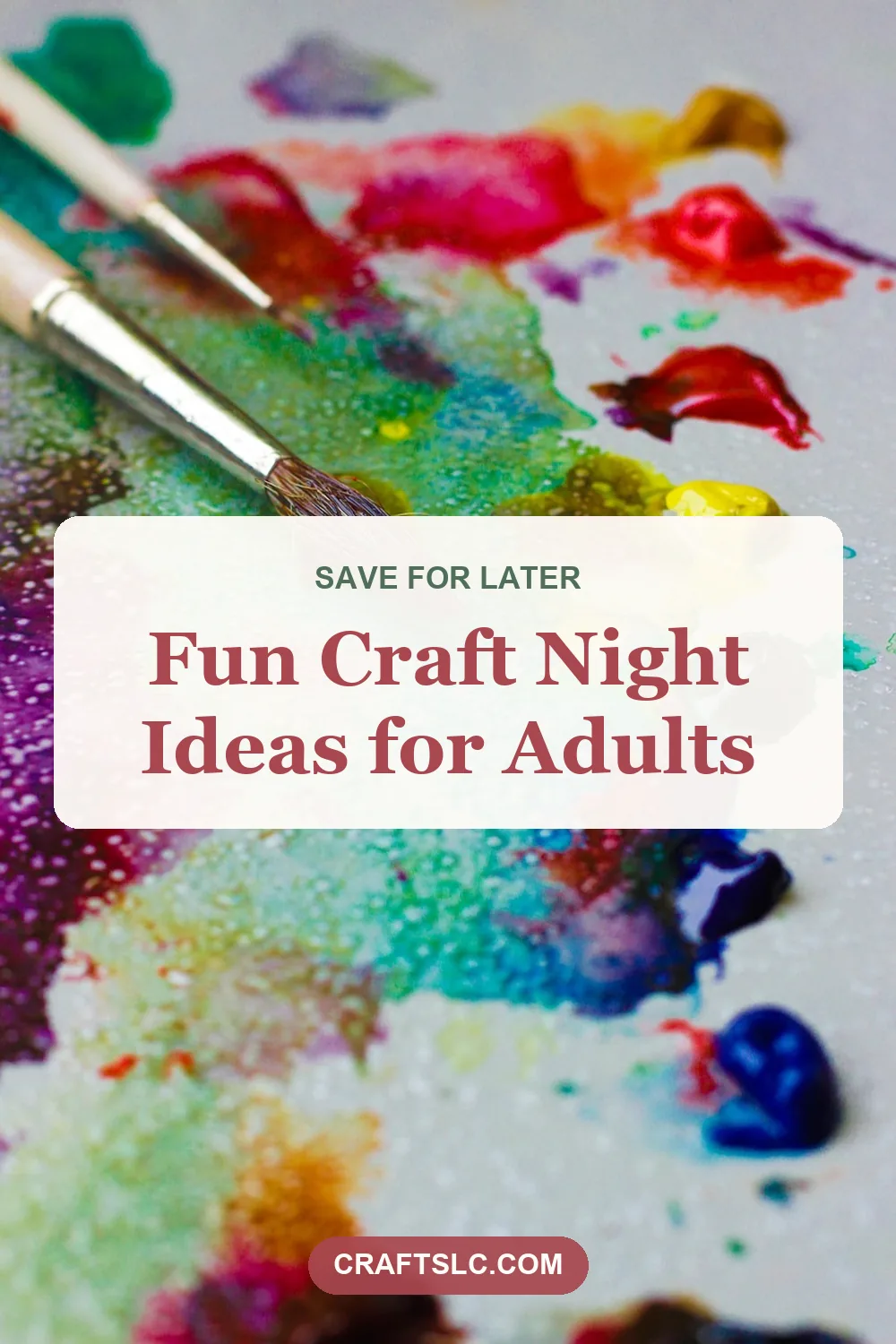 Fun craft night ideas for adults, pin with title text