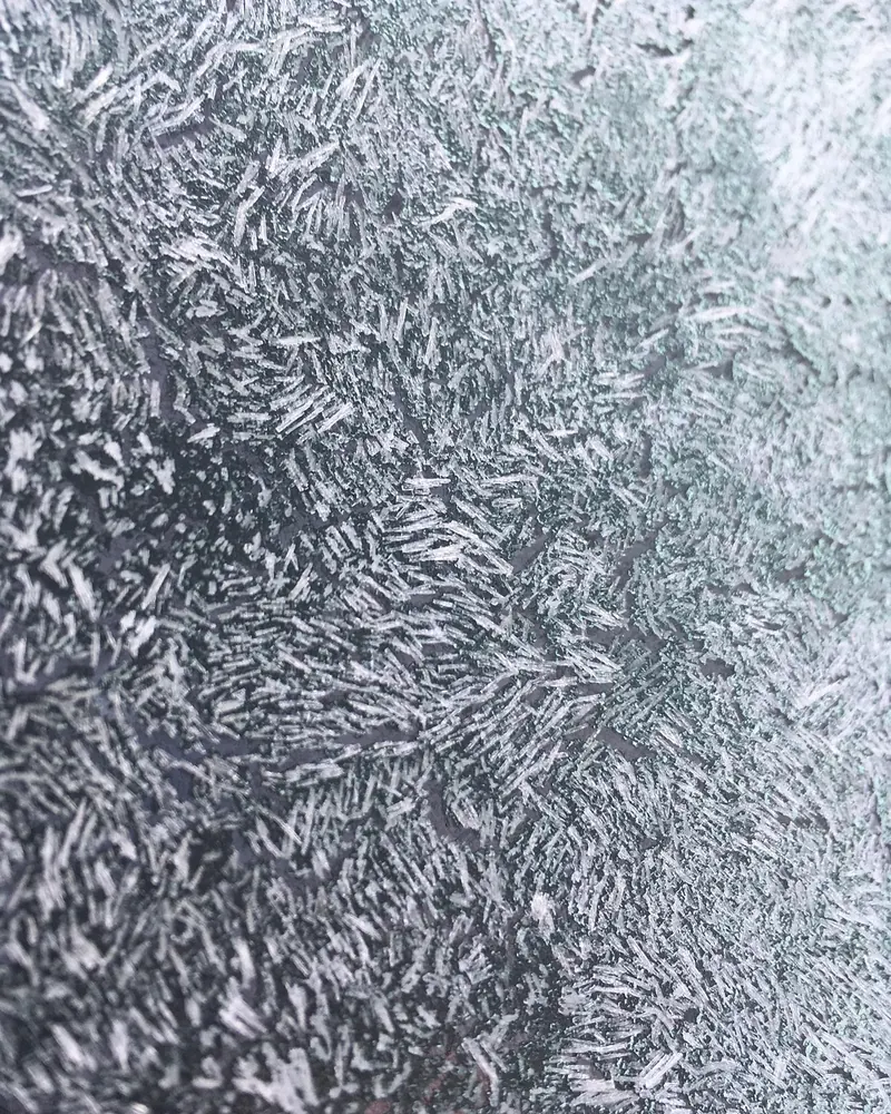 Frosted inside window freezing cold