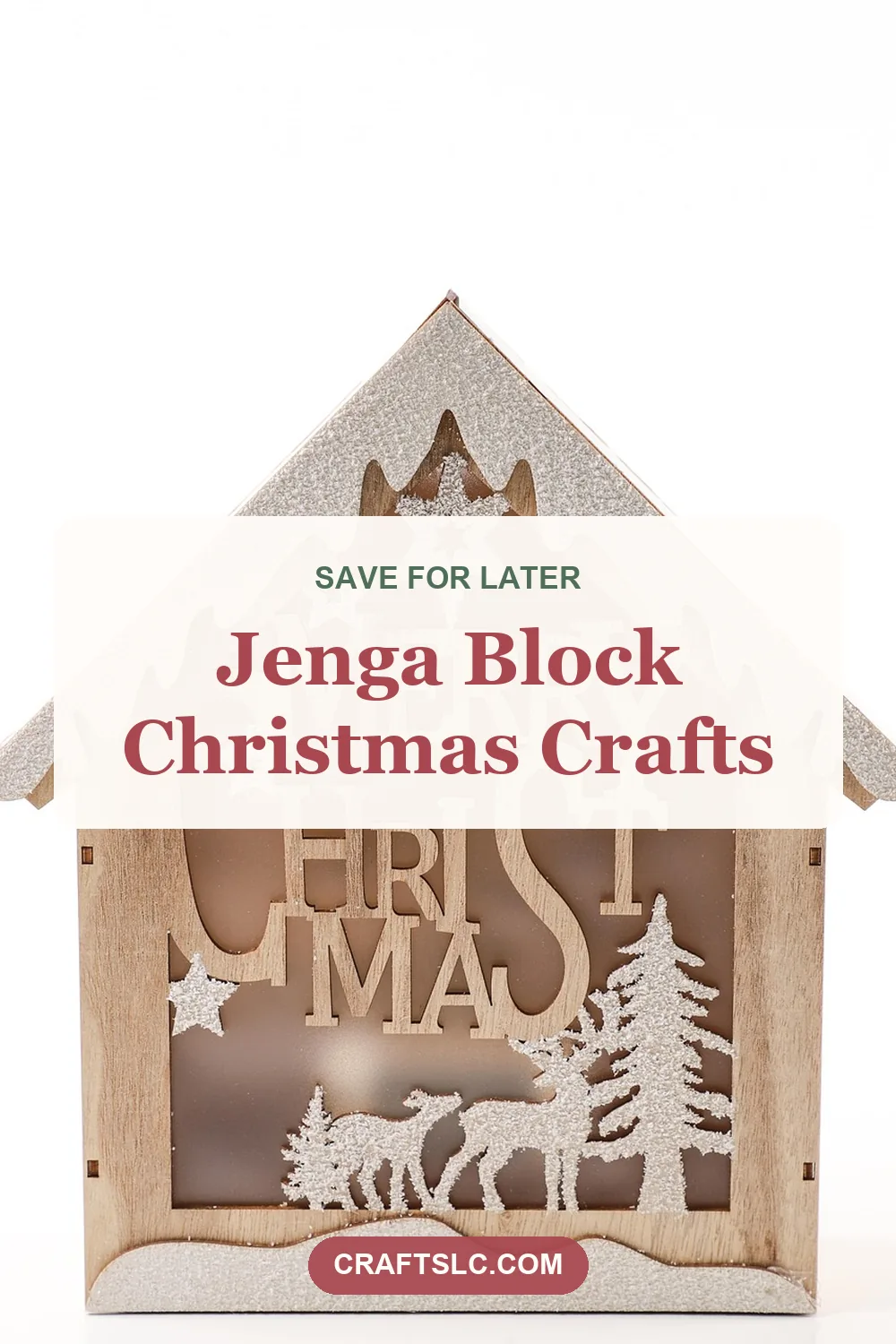 Jenga block Christmas crafts, pin with title text