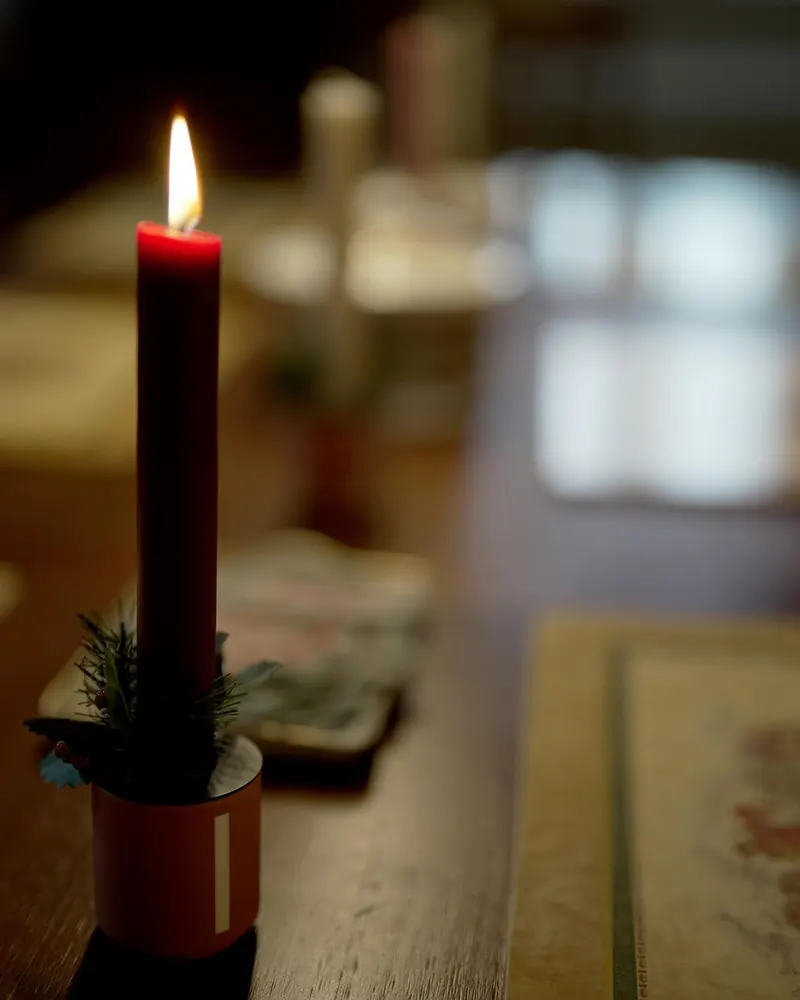 First advent candle flame