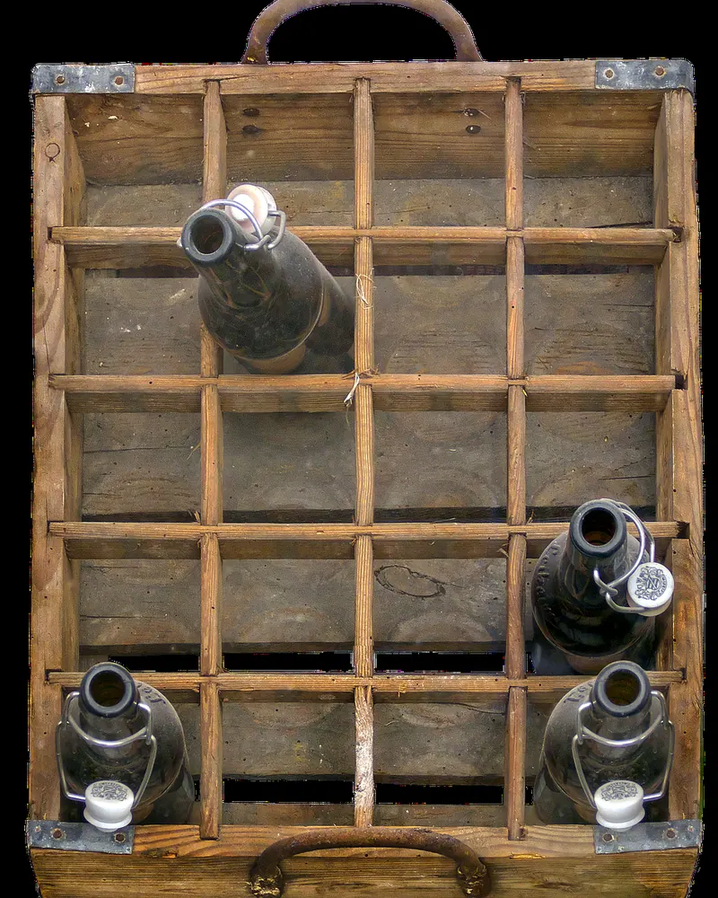 Beer crate wooden box bottle