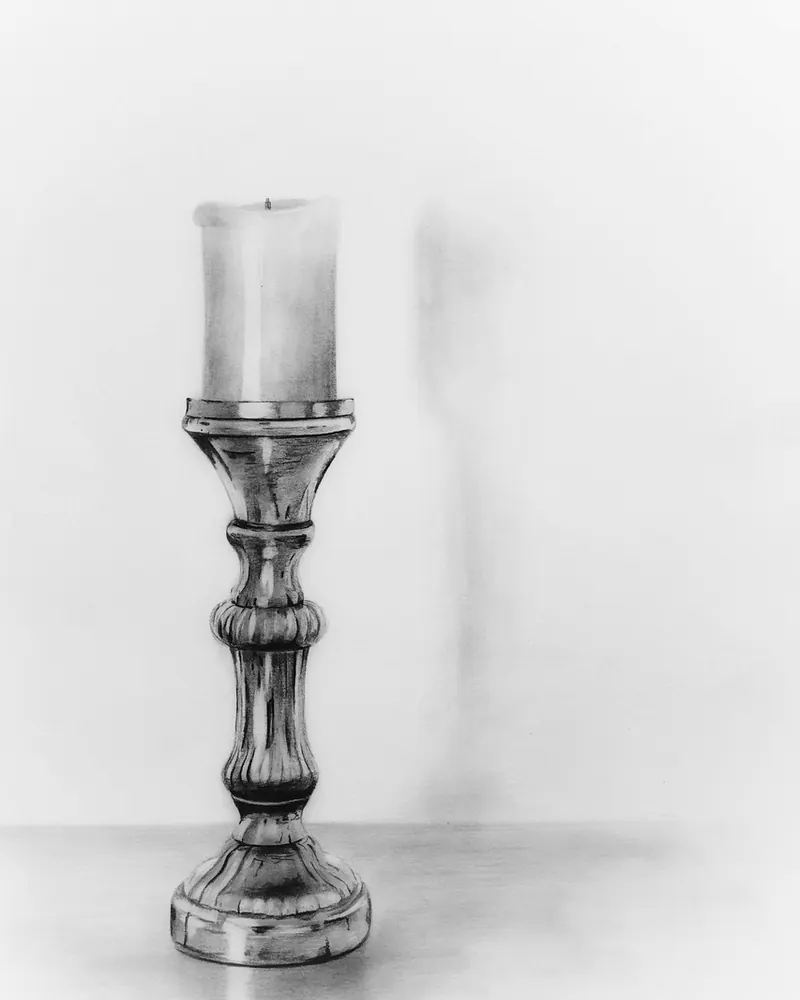 Pencil drawing pencil candlesticks