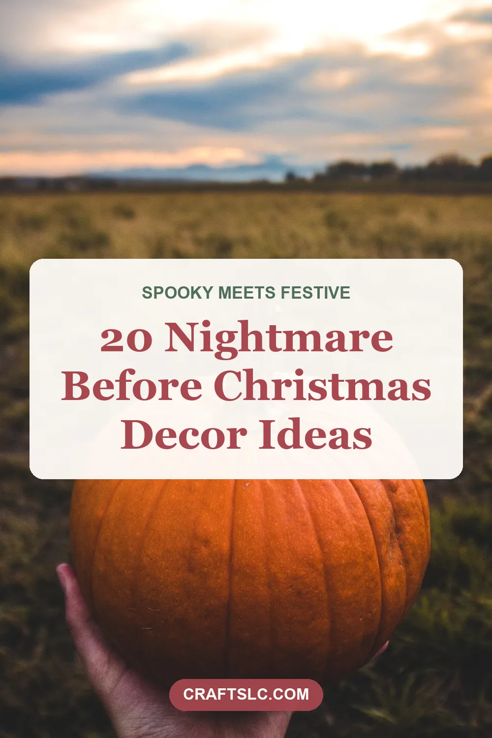 Nightmare Before Christmas decor ideas, pin with title text