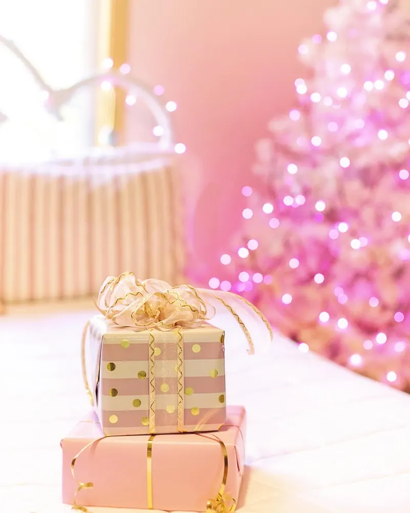 Christmas pink presents