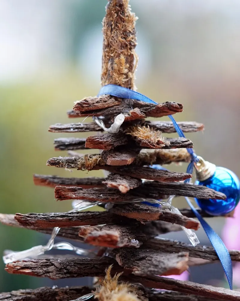 Wooden tree christmas decoration christmas
