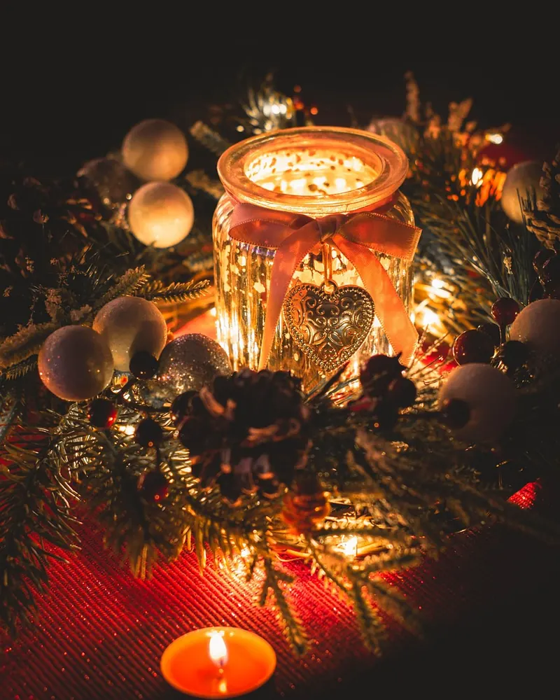 Candles christmas centerpiece