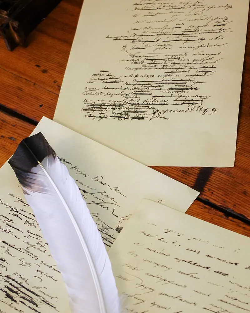 Manuscript feather document