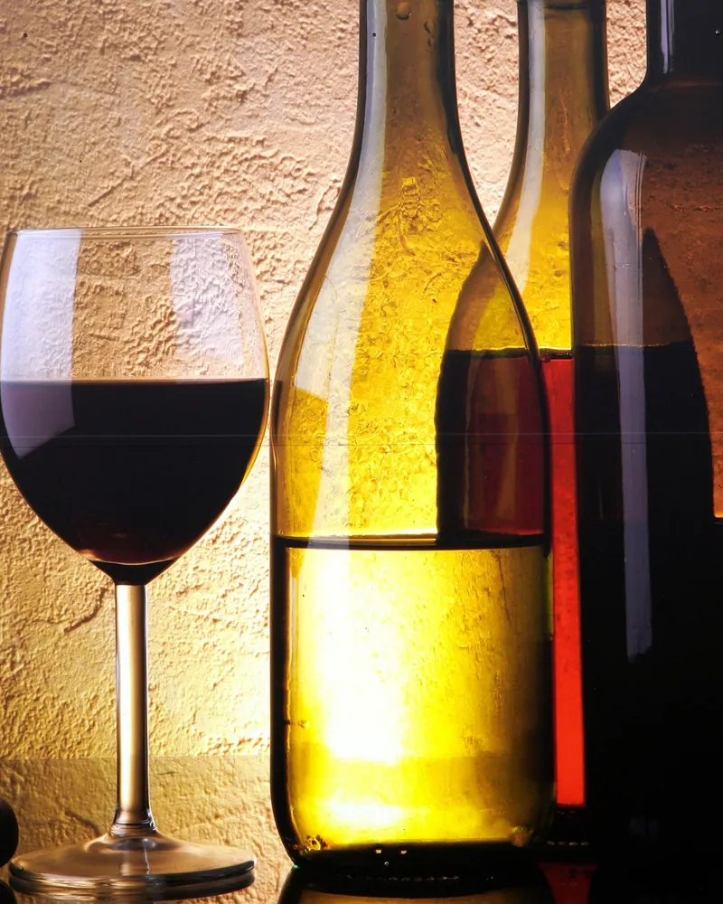 Bottles glass wine